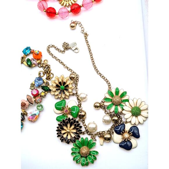 Lot of Five Broken/Missing Stones J. Crew Kate Spade Statement Necklaces - Picture 5 of 10